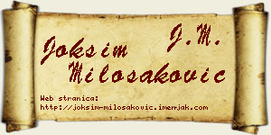 Joksim Milošaković vizit kartica